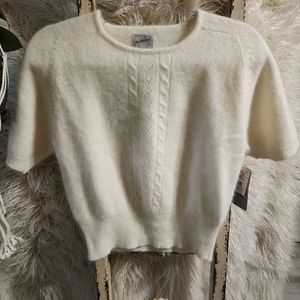 Angora rabbit fur top